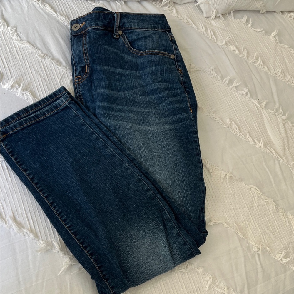 Torrid Dark Blue Boyfriend Straight Jeans